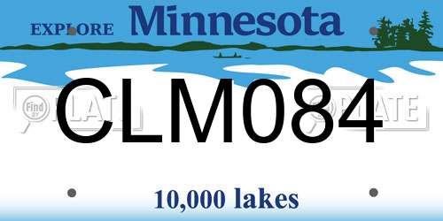 CLM084 Minnesota License Plate