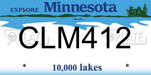 CLM412 Minnesota License Plate
