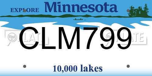 CLM799 Minnesota License Plate
