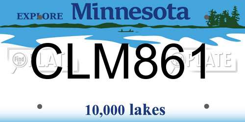 CLM861 Minnesota License Plate