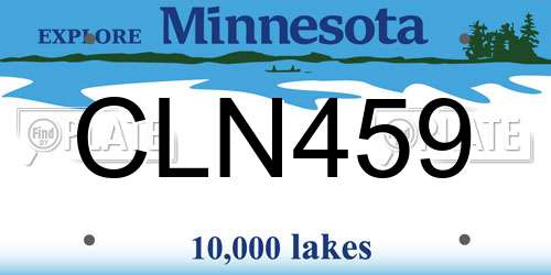 CLN459 Minnesota License Plate