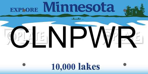 CLNPWR Minnesota License Plate