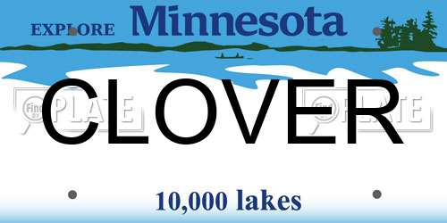 CLOVER Minnesota License Plate