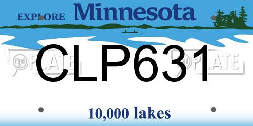 CLP631 Minnesota License Plate