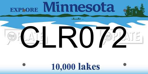 CLR072 Minnesota License Plate