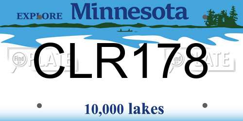 CLR178 Minnesota License Plate