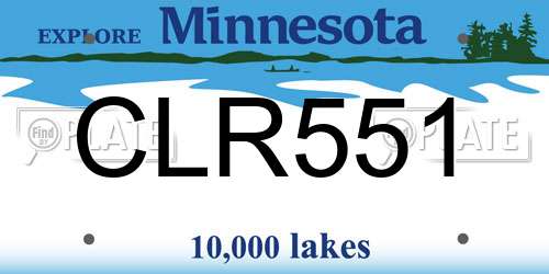 CLR551 Minnesota License Plate