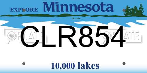 CLR854 Minnesota License Plate