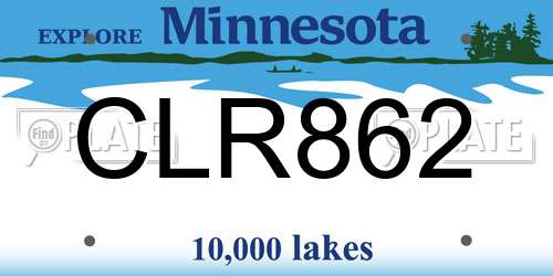 CLR862 Minnesota License Plate
