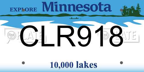 CLR918 Minnesota License Plate