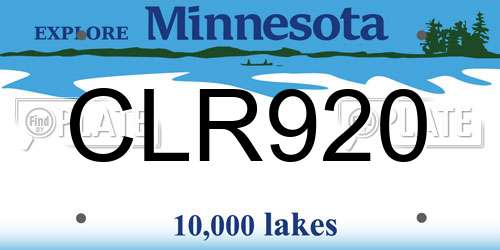 CLR920 Minnesota License Plate