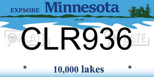 CLR936 Minnesota License Plate