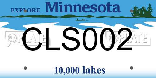 CLS002 Minnesota License Plate