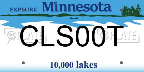 CLS00T Minnesota License Plate