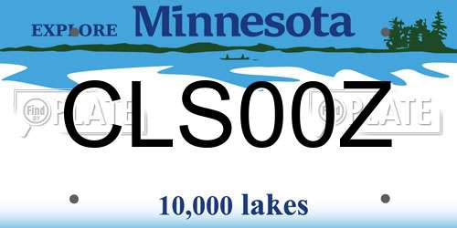 CLS00Z Minnesota License Plate
