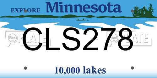 CLS278 Minnesota License Plate