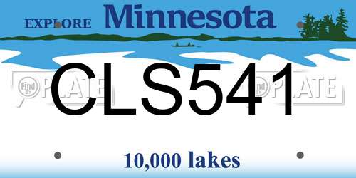 CLS541 Minnesota License Plate