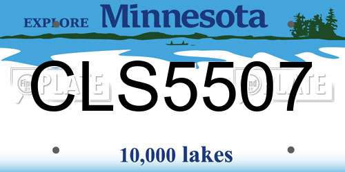 CLS5507 Minnesota License Plate