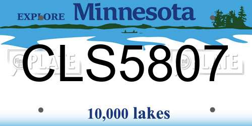 CLS5807 Minnesota License Plate