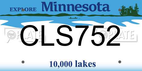 CLS752 Minnesota License Plate