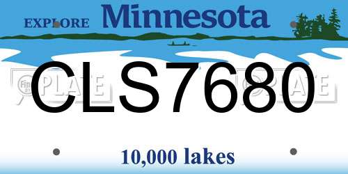 CLS7680 Minnesota License Plate