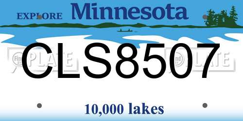 CLS8507 Minnesota License Plate