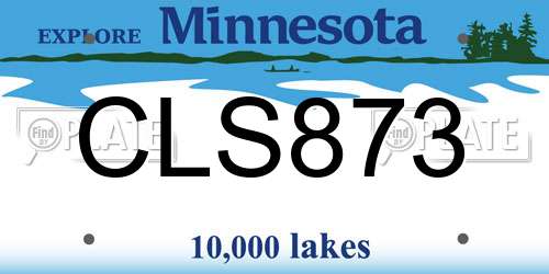CLS873 Minnesota License Plate