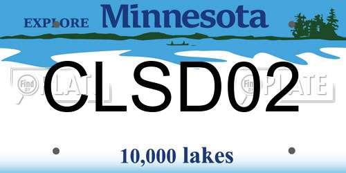 CLSD02 Minnesota License Plate