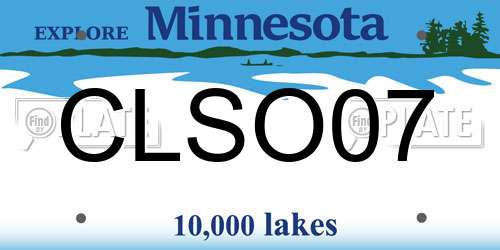 CLSO07 Minnesota License Plate