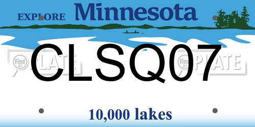 CLSQ07 Minnesota License Plate