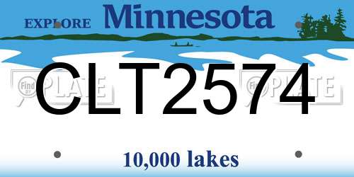 CLT2574 Minnesota License Plate