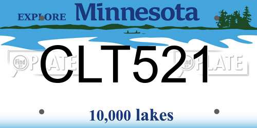 CLT521 Minnesota License Plate