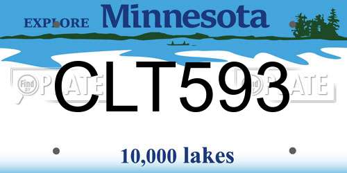 CLT593 Minnesota License Plate