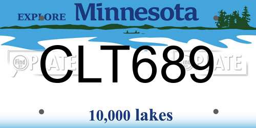 CLT689 Minnesota License Plate