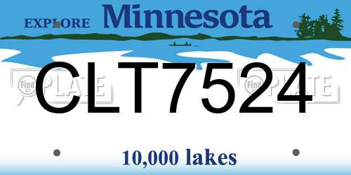CLT7524 Minnesota License Plate