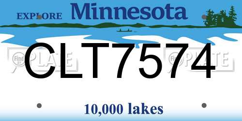 CLT7574 Minnesota License Plate