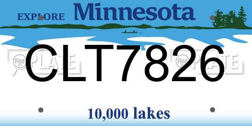 CLT7826 Minnesota License Plate