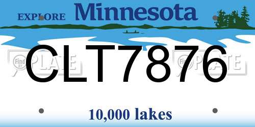 CLT7876 Minnesota License Plate