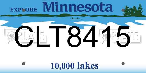 CLT8415 Minnesota License Plate