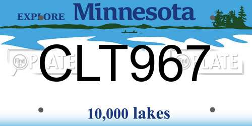CLT967 Minnesota License Plate