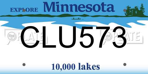 CLU573 Minnesota License Plate