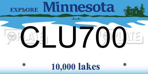 CLU700 Minnesota License Plate