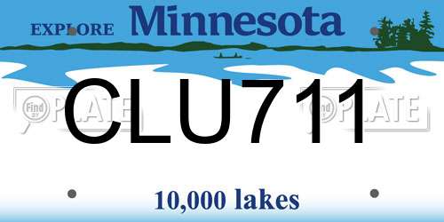 CLU711 Minnesota License Plate