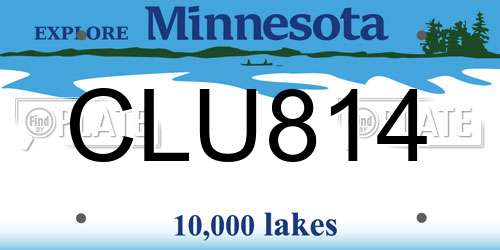 CLU814 Minnesota License Plate