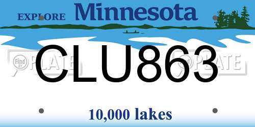 CLU863 Minnesota License Plate