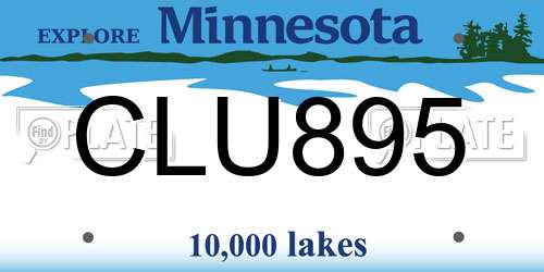 CLU895 Minnesota License Plate