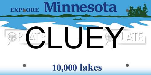 CLUEY Minnesota License Plate