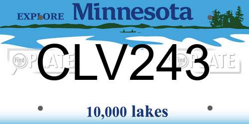 CLV243 Minnesota License Plate