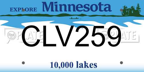 CLV259 Minnesota License Plate