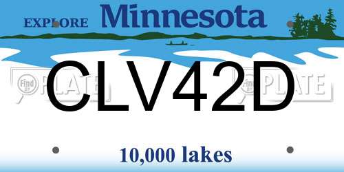 CLV42D Minnesota License Plate